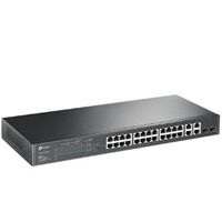 TP LINK JetStream 24-Port 10/100Mbps + 4-Port Gigabit Smart Switch with 24-Port PoE+, TP-Link,  Networking Equipment / Switches