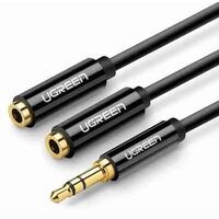 UGREEN UG-20816 AV134 Male to 2 Female Audio Cable 20cm (Black), ,  Computing / Computer Components / Cables