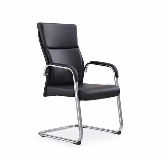 Visitor office  leather chair blk -OP-MV01, ,  Office Solutions